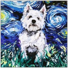 Алмазная мозаика Алмазная Фея A-0261. Звездные друзья. Вест-хайленд терьер