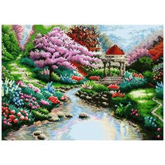 Алмазная мозаика Алмазная Фея 0007. Беседка в саду
