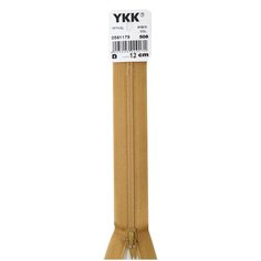 YKK Молния витая неразъемная 0561179/12, 12 см, желто-коричневый/желто-коричневый