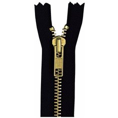 YKK Молния неразъёмная 0504219/14, 14 см, 580 черный/латунь