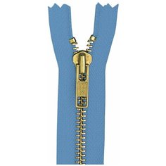 YKK Молния неразъёмная 0504219/14, 14 см, пастельно-голубой/латунь