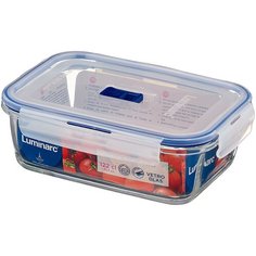 Luminarc Контейнер прямоугольный Pure Box Active 1,22 л, 15x21 см, прозрачный/синий