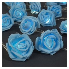 Гирлянда Luazon Lighting Нить с насадками Розы синие 3612370 500 см, 20 ламп, белый