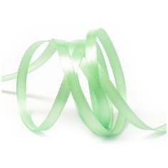 Лента атласная 1/4 (6мм) цв.3028 св.зеленый IDEAL уп.27,4 м