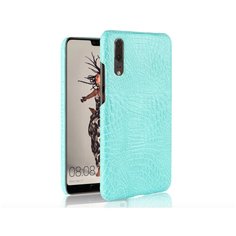 Чехол-накладка Mypads на LG K10 (2017) M250 тонкий задний бампер на пластиковой основе с отделкой под кожу крокодила бирюзовый