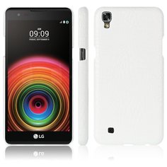 Чехол-накладка Mypads на LG X Power K220DS тонкий задний бампер на пластиковой основе с отделкой под кожу крокодила белый
