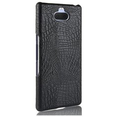 Чехол-панель Mypads для Sony Xperia 10 Plus тонкий задний бампер на пластиковой основе с отделкой под кожу крокодила черный