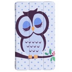 Чехол-обложка MyPads для Lenovo Tab 4 7/ Tab 7 Essential (TB-7304F/X/I) тонкий умный кожаный на пластиковой основе с трансформацией в подставку (Сова)