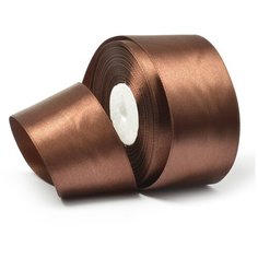 Лента атласная 1 1/2 (38мм) цв.3139 т.коричневый IDEAL уп.27,4 м