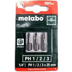 Набор бит Metabo 628537000, 3 предм., черный