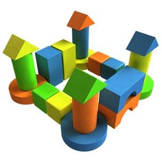 Мягкий игровой комплекс ROMANA Королевство ДМФ-МК-20.90.01, голубой/зеленый/оранжевый