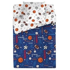 Постельное белье 1.5-спальное BRAVO kids dreams Спорт, поплин, 70 х 70 см, синий