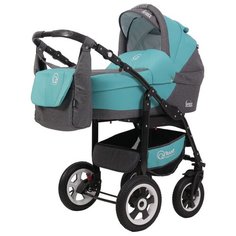 Коляска детская универсальная Rant Fenix Len 2 в 1 серый/бирюзовый РАНТ