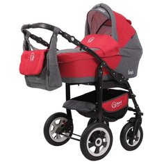 Коляска детская универсальная Rant Fenix Len 2 в 1 графит/красный РАНТ