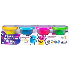 Масса для лепки Genio Kids 4 неоновых цвета по 50 г (TA1016)