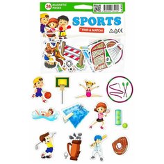 Спорт, Анданте (развивающая игра на магнитах, 24 эл, NF1019, серия Ассоциации)