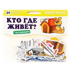 Кто где живет?, Анданте (развивающая игра на магнитах, 24 эл, NF1014, серия Ассоциации)