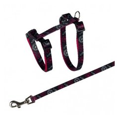 Шлейка с поводком для кошки, нейлон, 25–45 см/10 мм, 1.20 м, Trixie (цвет может отличаться, 41965)