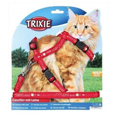 Шлейка с поводком для крупных кошек, 34-57 см/13 мм, Trixie (цвет может отличаться, 41893)