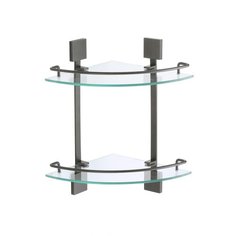 Полка Savol S-065322Q угловая двойная стеклянная графит