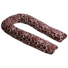 Наволочка Body Pillow на подушку для беременных U поликоттон коричневый/светло-бежевый