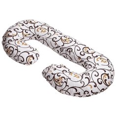 Наволочка Body Pillow на подушку для беременных C поликоттон бежевый/коричневый