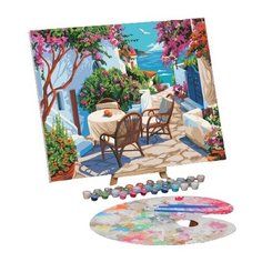 Картина по номерам на холсте с подрамником "Уютный дворик у моря" 40*50 см 5351097 Школа талантов