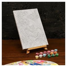 Картина по номерам на холсте с подрамником "Весенние бабочки" 20*30 см 5005754 Школа талантов