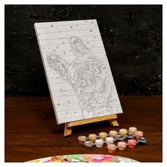 Картина по номерам на холсте с подрамником "Мопс" 20*30 см 5005744 Школа талантов