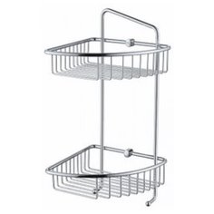 Полка настенная(двойная) угловая KAISER 204*204*430*60 Chrome/латунь (KH-5070)