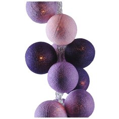 Гирлянда Гирляндус Лаванда 150 см от батареек, 10 ламп, фиолетовый/прозрачный провод