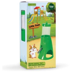 Домик-поилка LITTLE TOWN для мелких животных "2в1", 80мл, d80/165мм Triol