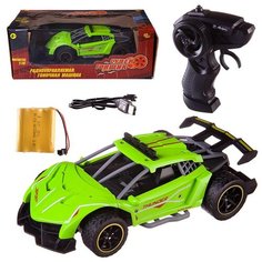 Машинка на радиоуправлении гоночная 2,4Ггц, резиновые колеса, аккумулятор, зеленая (C-00476G) A Btoys