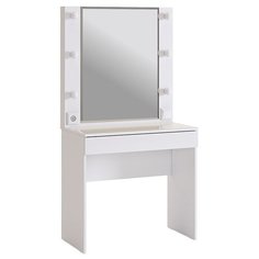 Столик туалетный MEBELSON Гламур, ДхШ: 80 х 50 см, белый/белый глянец