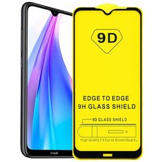 Защитное стекло 9D GLASS Unipha для Xiaomi Redmi Note 8T, черная рамка, полный клей