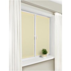 Рулонная штора с направляющими струнами Delfa "Сантайм Уни Шампань", 57*170 см Sola