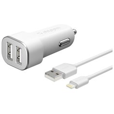 Зарядное устройство Deppa Ultra MFI APPLE Lightning 2.4А 2xUSB White 11291