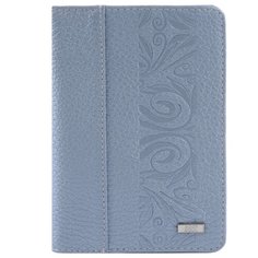 Обложка паспорт PAGE ЛАЗУРЬ Esse, флотер голубой тиснение, 74189