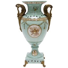 Ваза под старину из фарфора с бронзой 25x20x43см под старину из фарфора с бронзой ГЛАСАР