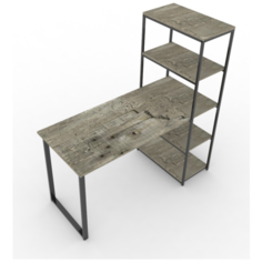 Стол письменный с открытым стеллажом Edward 140x60x75 см серый ГРОСТАТ