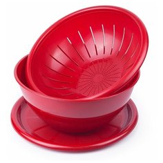 Миска 6 л. мерная с крышкой и дуршлагом КП-4-1ТХ рубин Пчелка