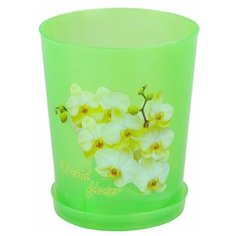 Горшок цв. д/орхидеи "Декор" 1,2л (зелено-прозрачный), AlternativA