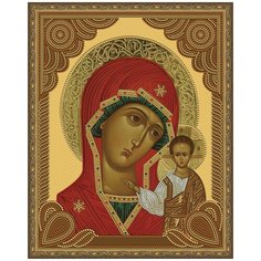 Алмазная мозаика 5D с нанесенной рамкой Molly 40х50 см Казанская Божия Матерь