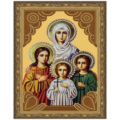 Алмазная мозаика 5D с нанесенной рамкой Molly 20х30 см Вера, Надежда, Любовь и матерь их София