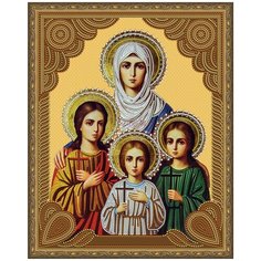 Алмазная мозаика 5D с нанесенной рамкой Molly 40х50 см Вера, Надежда, Любовь и матерь их София