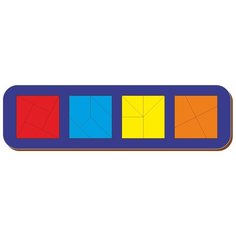 Рамка-вкладыш Woodland Сложи квадрат 4 квадрата уровень 3 (064506), 19 дет. синий