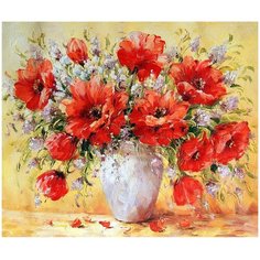 Алмазная мозаика с нанесенной рамкой 40х50 см Molly Аромат красных маков