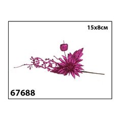 Елочное украшение Marko Ferenzo "Bird of paradise. Веточка цветок" (цвет: розовый, 15х8 см)