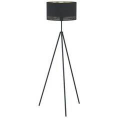 99279 Торшер ESTEPERRA, 1x40W(E27), Ø380, H1405, осн.Ø645 сталь, черный/текстиль, черный, золотой Eglo