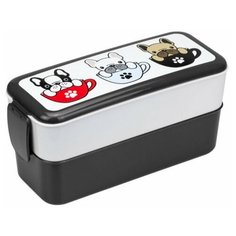 Контейнер для обеда "Бульдоги" (0,5 + 0,5 л) Idea (М Пластика)